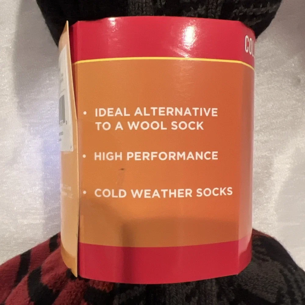 Kodiak Canada's Boot Cold Weather Socks 3-Pack Mens 7-12 Black / Red Plaid- New